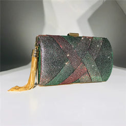 Women'S Wedding Clutch Bags Party Purse and Handbag Luxury Discoloration Sequin Elegant Tassel Shoulder Bag ZD1495