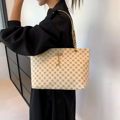 New Presbyopia Handbag Texture Soft Leather Large Capacity Tote Women Bag with Hanging Accessories Shoulder Bag